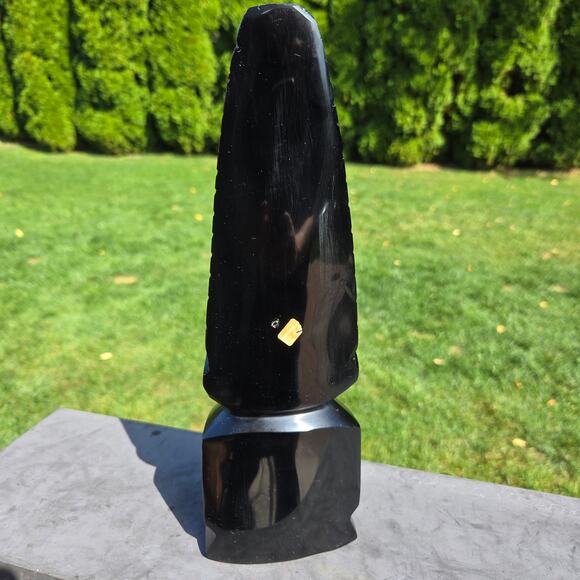 Handcrafted MCM Aztec Mayan Warrior Black Obsidian Onyx Mexico HEAVY *read* - Picture 4 of 15